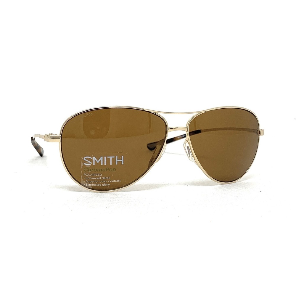 SMITH Pilot Unisex Sunglasses Langley Gold J5G Polarized Brown CHROMAPOP 60mm - Picture 6 of 7